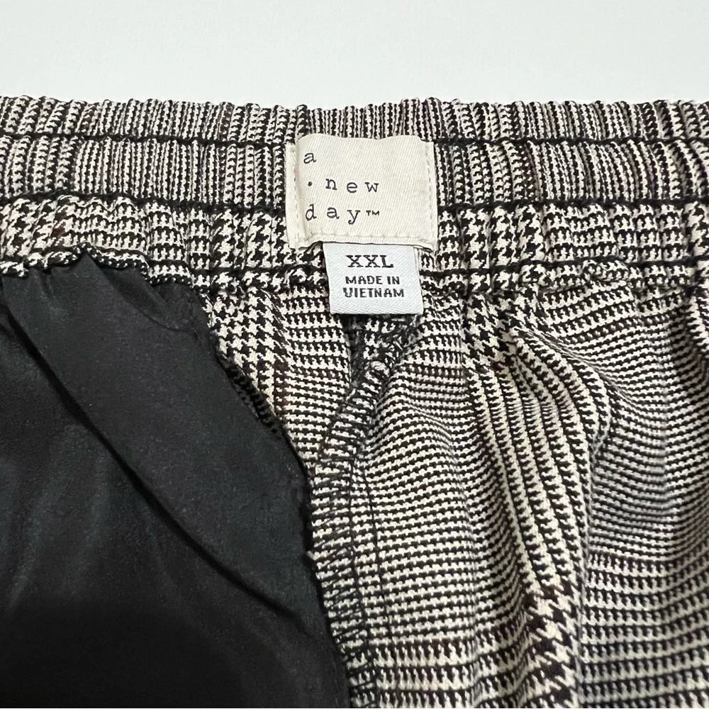 NWT a new day Wide-Leg Drawstring Pants- Grey Plaid XXL - Picture 11 of 12